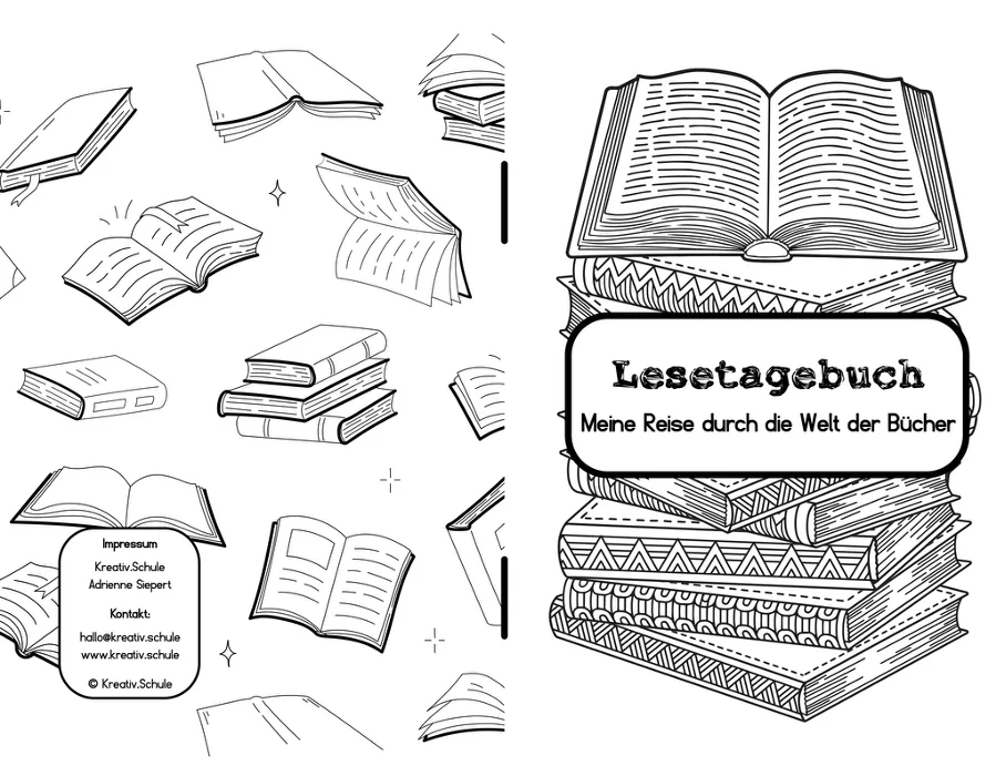 Various open and stacked books as illustration