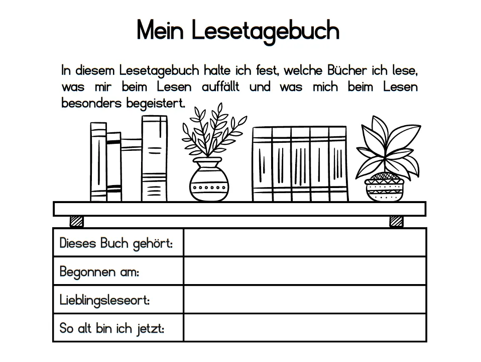 My Reading Journal – cover illustration with books